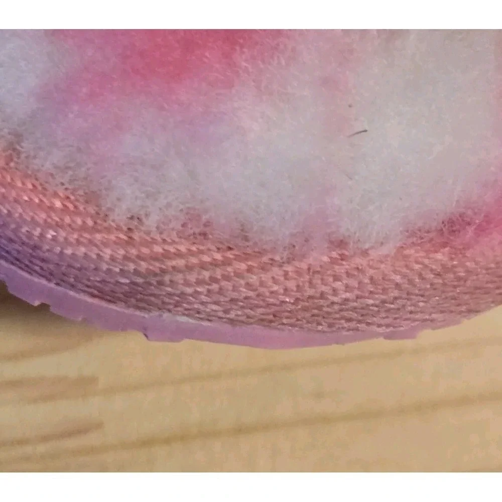 UGG Fluff Yeah Kids 2/3 Pink Tie Dye Fuzzy Fur Slingback Slides Sandals